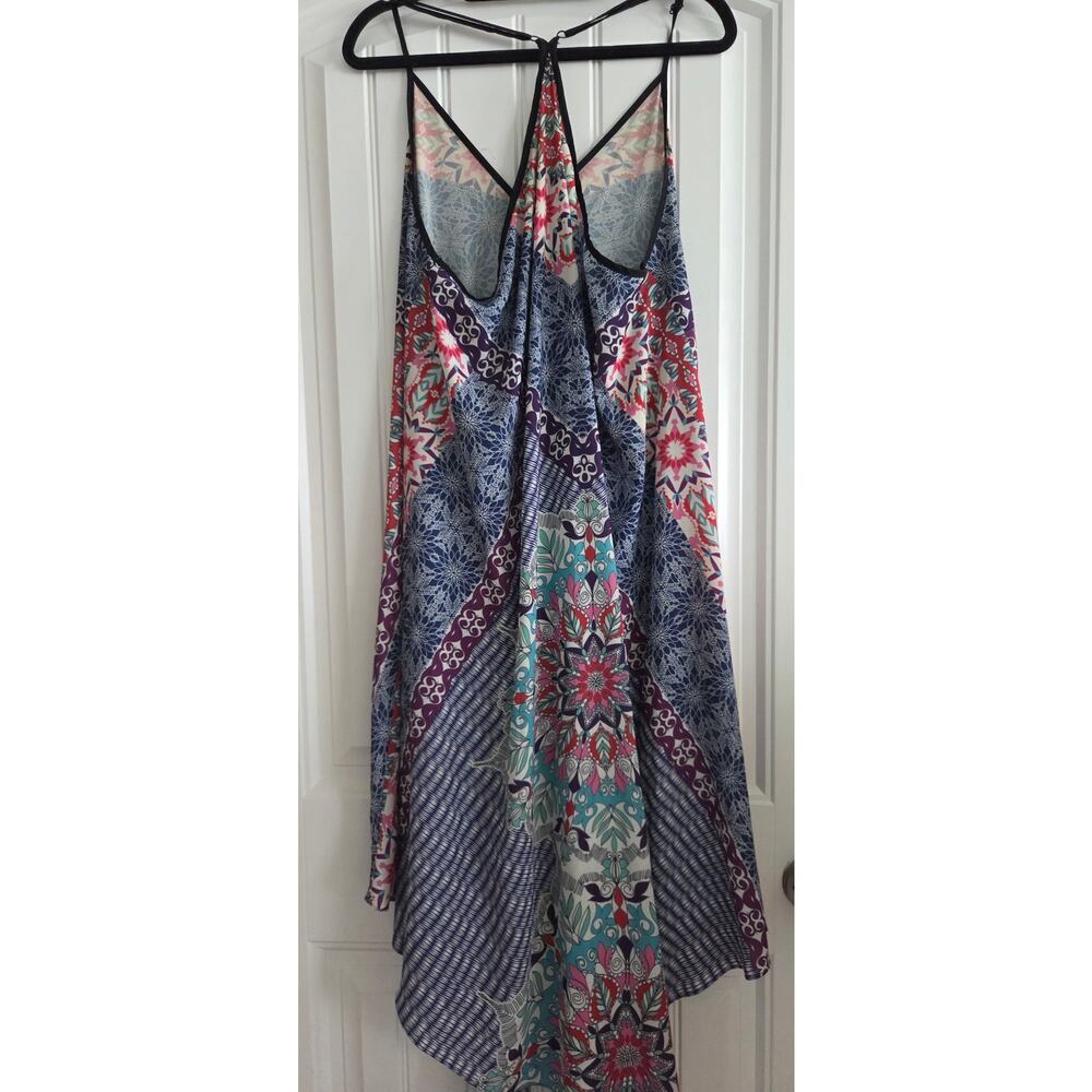City Chic Tile Mixed Scarf Print Maxi Dress Womens Plus S/16W Boho Racerback - Picture 2 of 6
